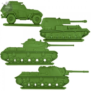 БА-64, СУ-76 и ИС-1, ИСУ-152. Пластик 40 мм Хаки