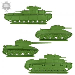 Т-34/76, Т-34/85 и Т-28, Т-35. Пластик 40 мм Хаки
